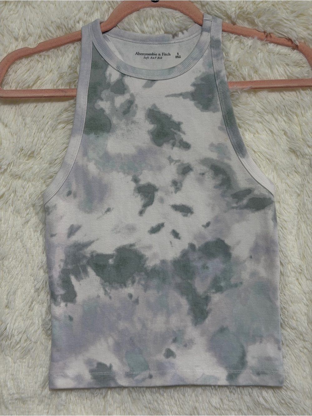 Abercrombie & Fitch AF Womens Tie-Dye Ribbed Hi Neck Racerback Tank Top Size S